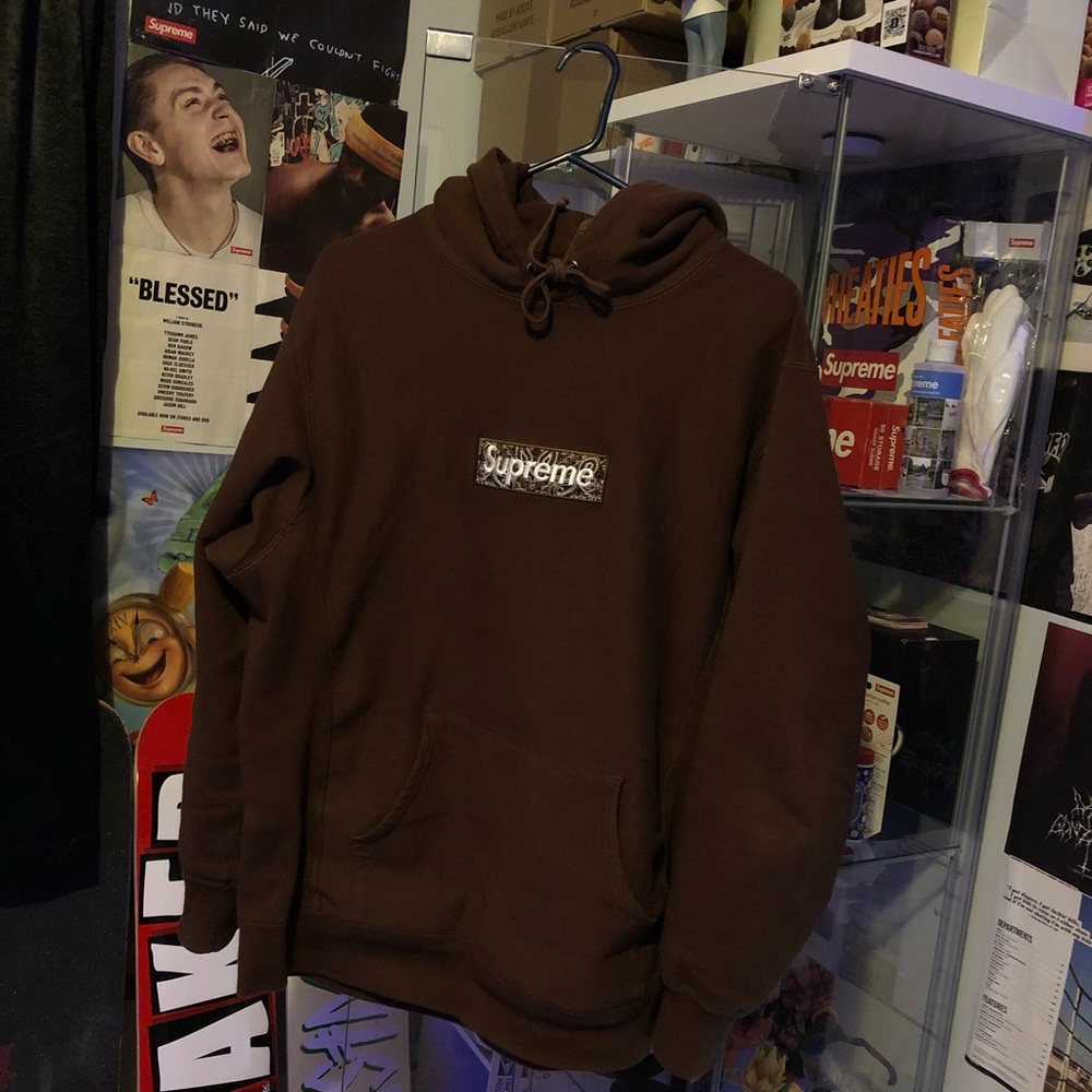 Supreme FW19 Bandana Box Logo Brown